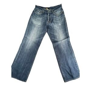 Lucky Brand Bootcut Jeans Mens 32x32 Blue Denim Distressed Medium Wash Western